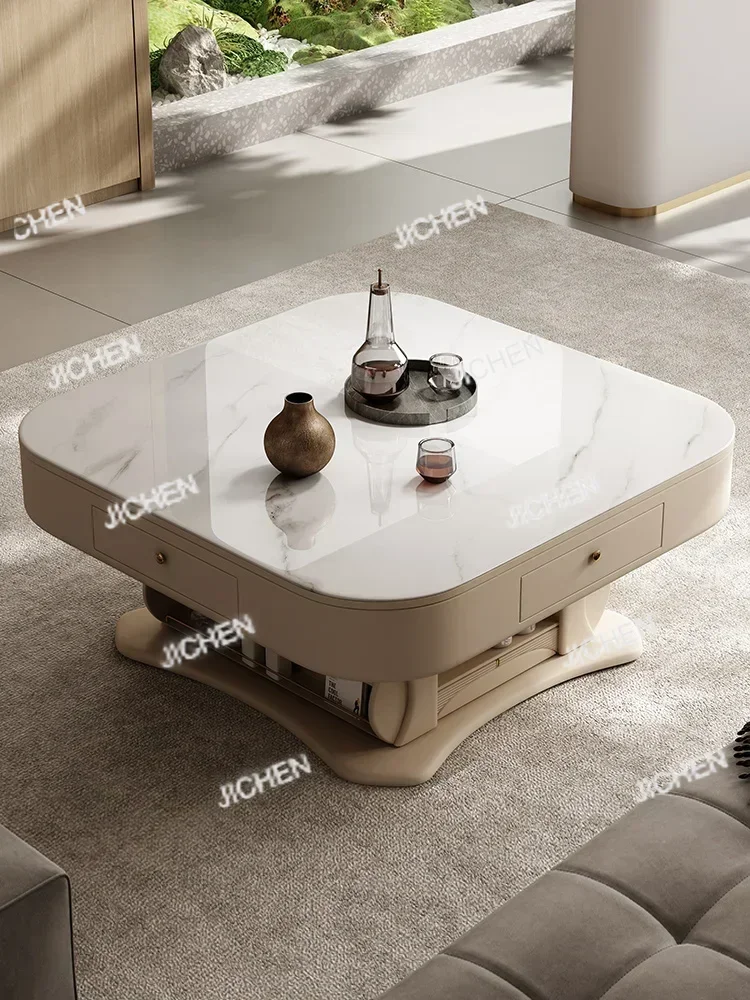 

ZQ Rock Slab, Coffee Table, Mahjong Machine, Dining Table, One-use Lifting Living Room, Small Household Apartment