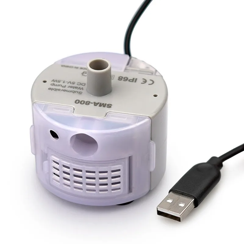 New! For Pet Fountain Stainless Steel Water Feeder Water Pump SMA-800 Ultra-Quiet USB (No Plug Only Water Pump)