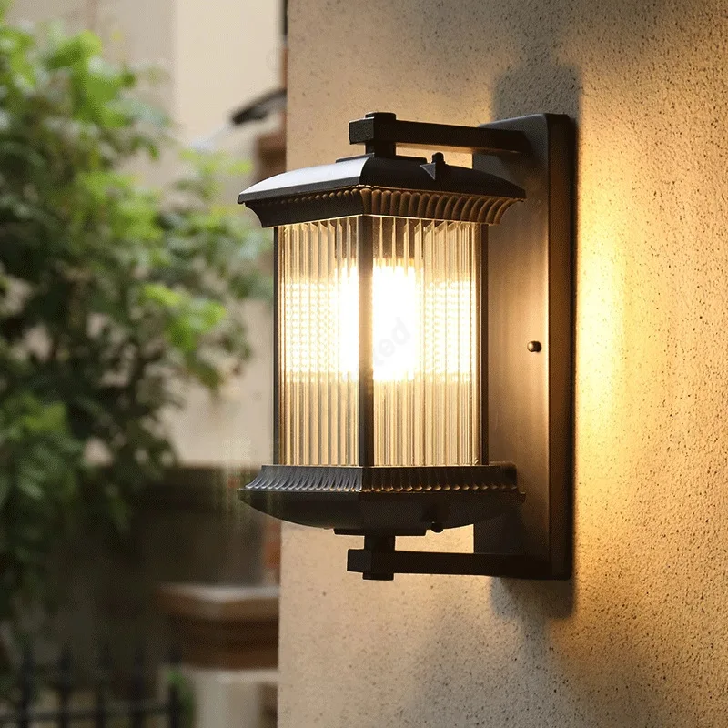 

New Retro LED Outdoor Waterproof Wall Lamp Villa Courtyard Balcony Corridor Corridor Decorative Lighting