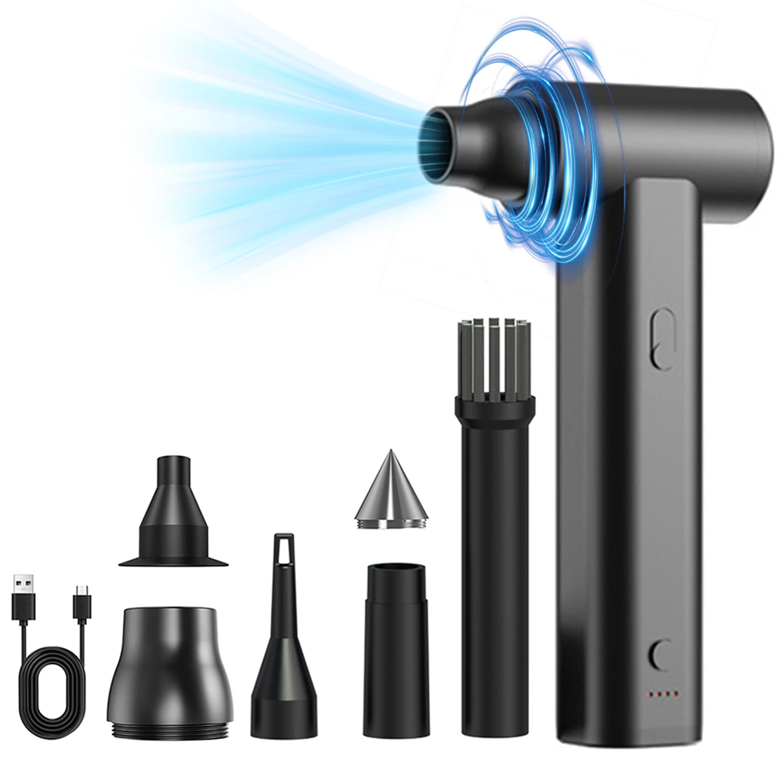 130000 RPM Air Duster Cordless Compressed Air Duster Cordless Design Quick Flash Charging Aluminium Alloy Construction