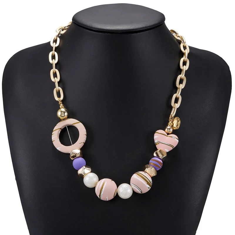 Match-Right Candy Color Statement Necklace & Pendant for Women Refined Stylish Mujer Gift Trendy Jewelry Acrylic Beads Necklace