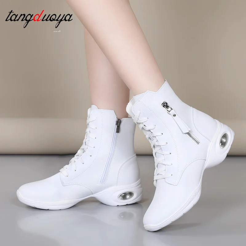 New dance boots women's jazz modern dance shoes outdoor women's square dance shoes white black Wine Red sports boots size 34-42