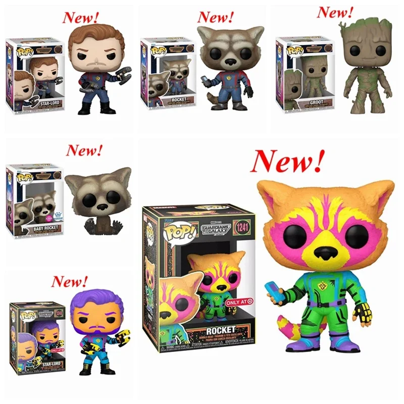 New FUNKO POP Guardians of the Galaxy 3 #1240 Star-Lord #1201 #1208 Baby Rocket #1202 #1241 Groot #1203 Action Figure Toys Gifts