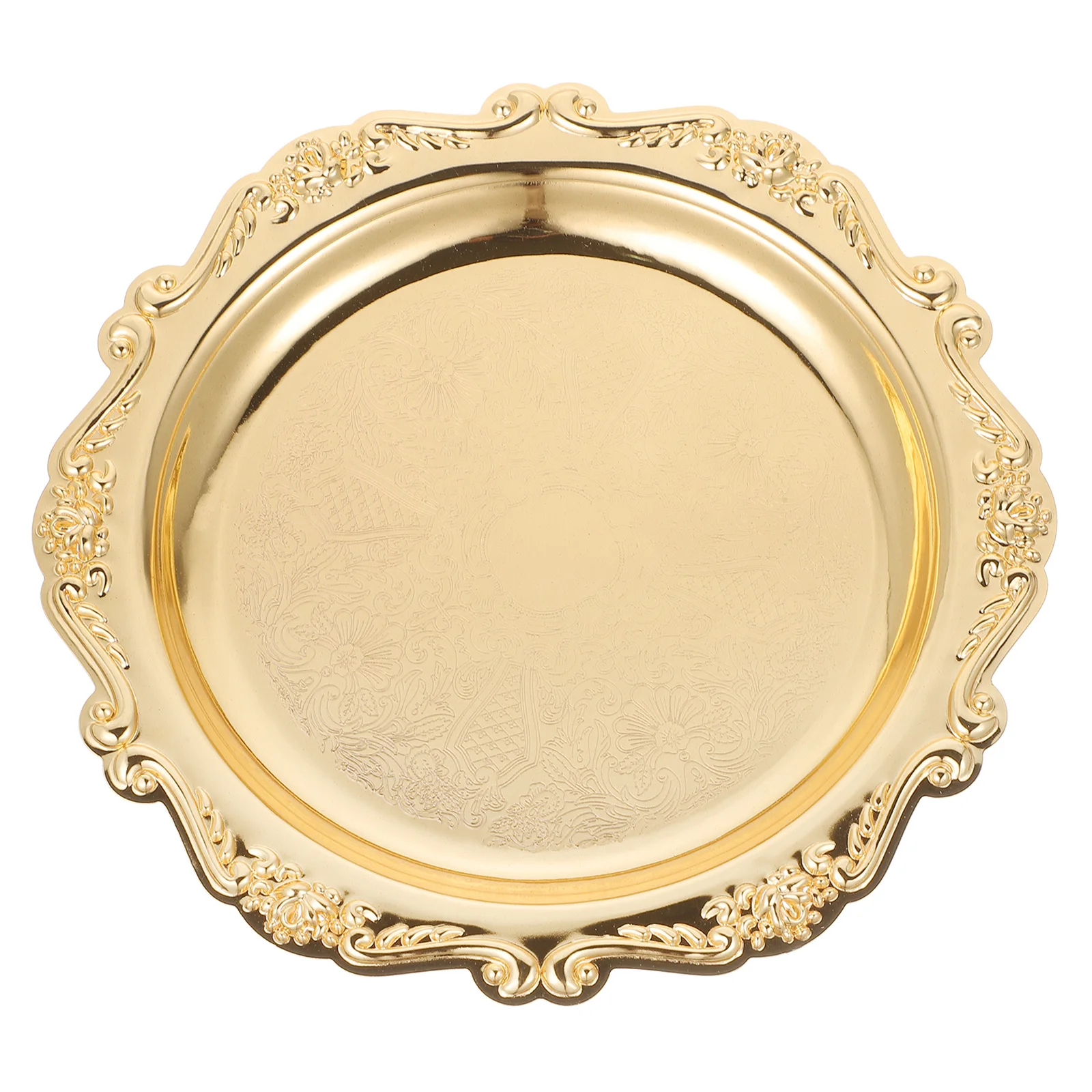 

Dessert Serving Dish Sturdy Iron Tray for Snacks Jewelry Display Cupcakes Salad Entertaining Decorative Plates