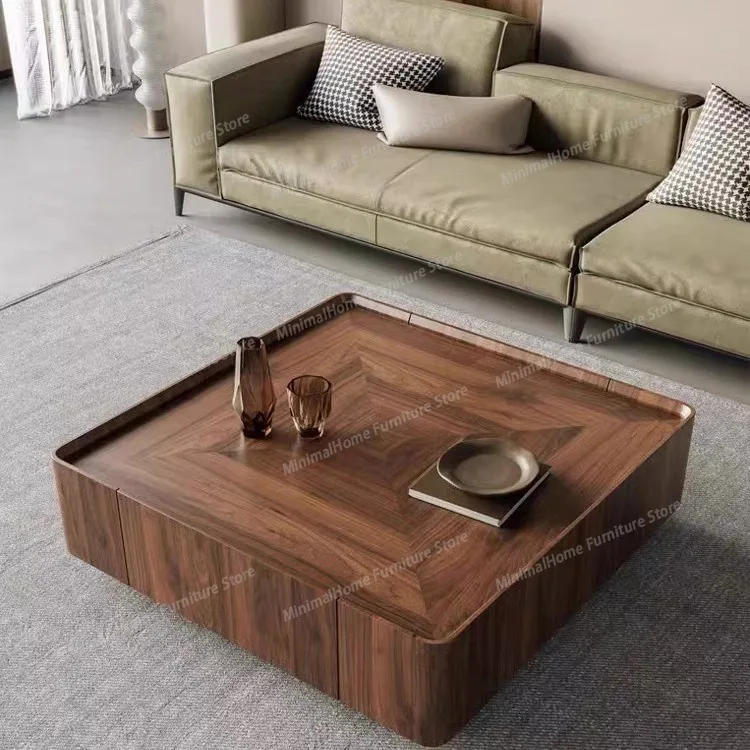 

Комплект для гостиной: квадратный журнальный столик и тумба под телевизор в цвете орех.