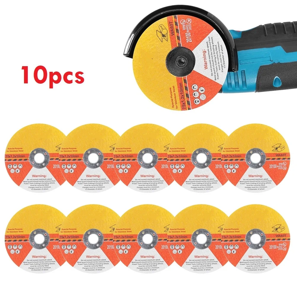 Hoja de sierra Circular de resina, discos de corte para amoladora angular, 10mm, diámetro de 1,2mm, piezas de amoladora angular ultrafinas, 10x75mm