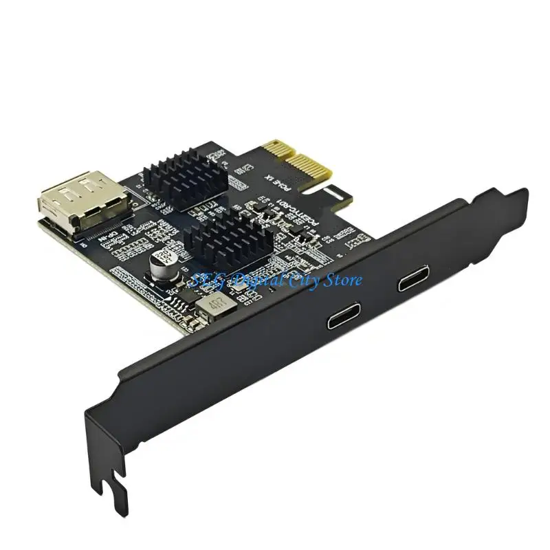 U75B Desktop PCIe Card with Type C Pair, DisplayPort Video Input and 5Gbps Transfer for Screen and Drive Connection at the Desk