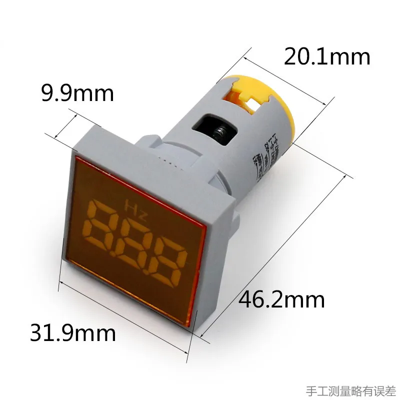 Digital 22mm AC 12-500V Volt 0-100A 20-75HZ Voltmeter Ammeter Amp Current Hertz HZ Voltage Meter LED Indicator Lamp Pilot Light