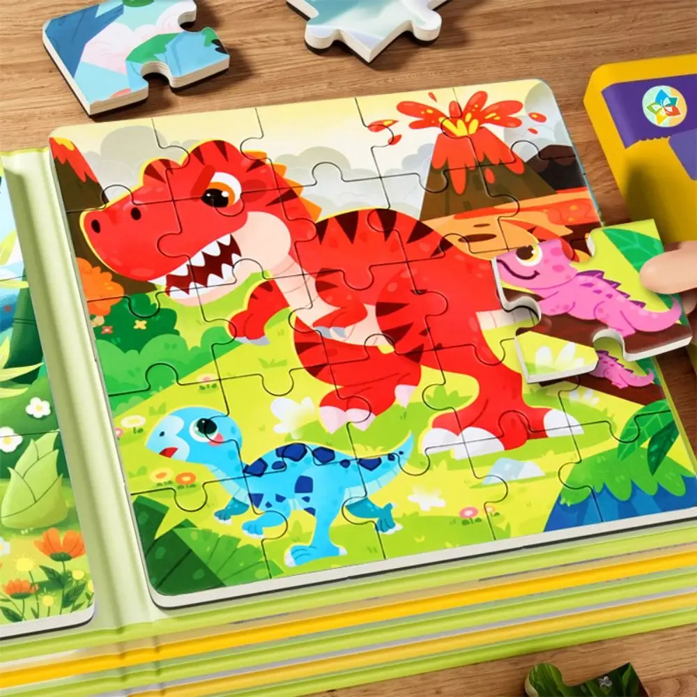 Plastikowa torowa zabawka samochodowa z dinozaurem, plansza do gier, Montessori, dziecięca inercyjna zabawka samochodowa 2w1, przenośna, samodzielnie montowana kolejka, puzzle.