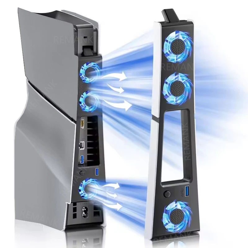 

Вентилятор охлаждения REMANK для PS5 и PS5 Slim с RGB-подсветкой, система охлаждения USB 3.0 для PS5 (дисковая/цифровая версия), аксессуары для консоли