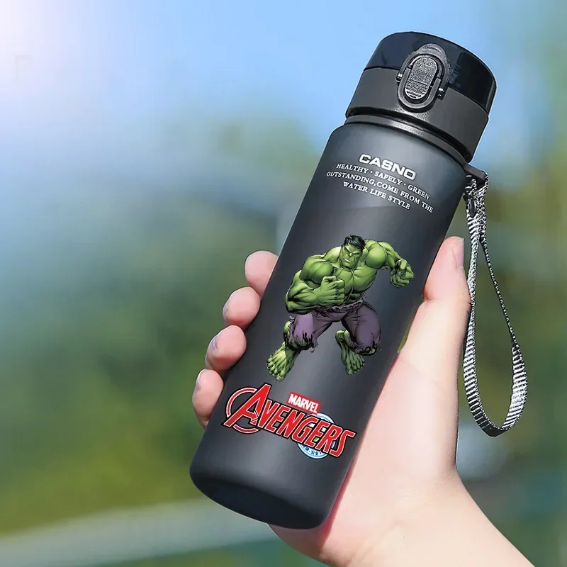 Pokemom Disney Marvel Iron Man Spider Man Anime Matte Sports Men and Women Plastic Cup Portable Student Water Bottle Space Cup