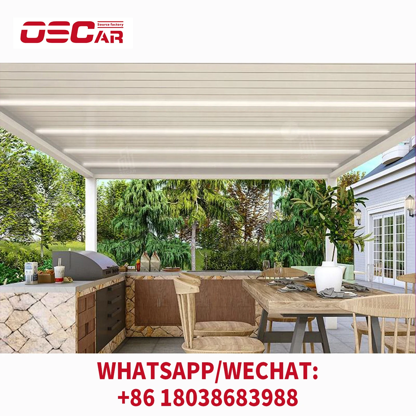 

Garden Patio Louvered Bioclimatique Gazebo Roofing Pergola