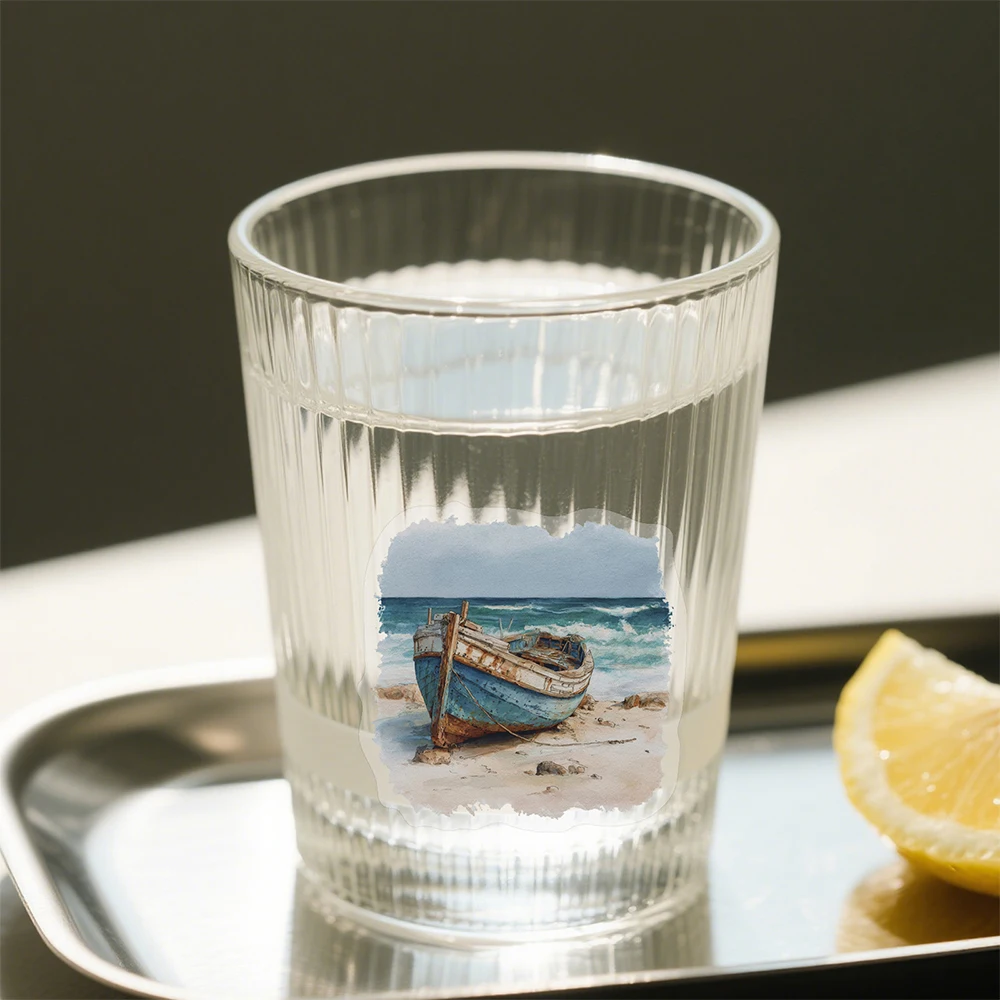 10/30/50 قطعة الرجعية بحري الكتابة على الجدران ملصقات الكرتون مرساة السفينة المنارة ملصق مائي لعبة DIY بها بنفسك دفتر الهاتف المحمول كول PET ملصق #6