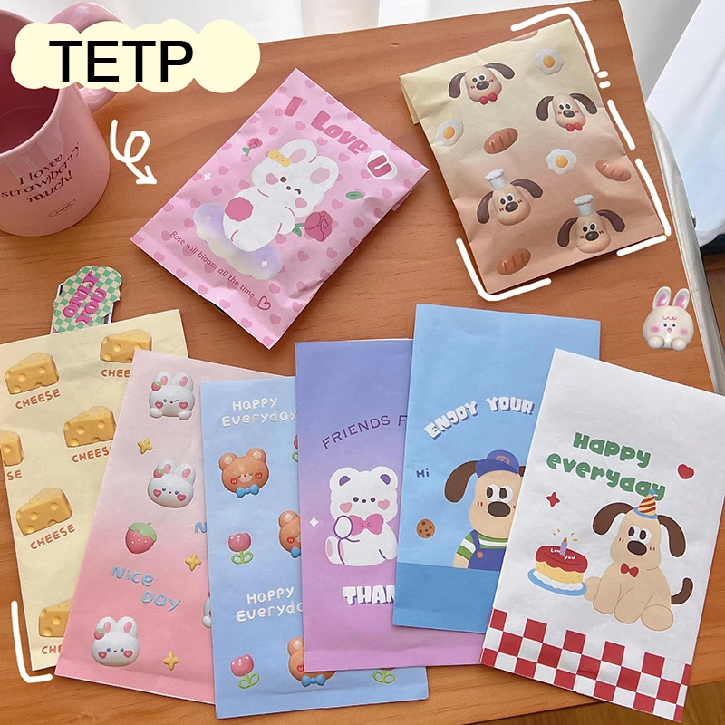 

TETP 10Pcs Paper Storage Bags Home Party Cookies Candy Packaging Favors Birthday Gift Decoration Child Favors Stationery Storage