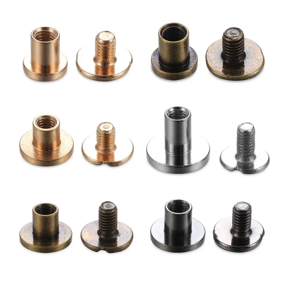 10sets Copper Leather Craft Belt Wallet Solid Brass Nail Rivets Screws Cloth Button decoration nail