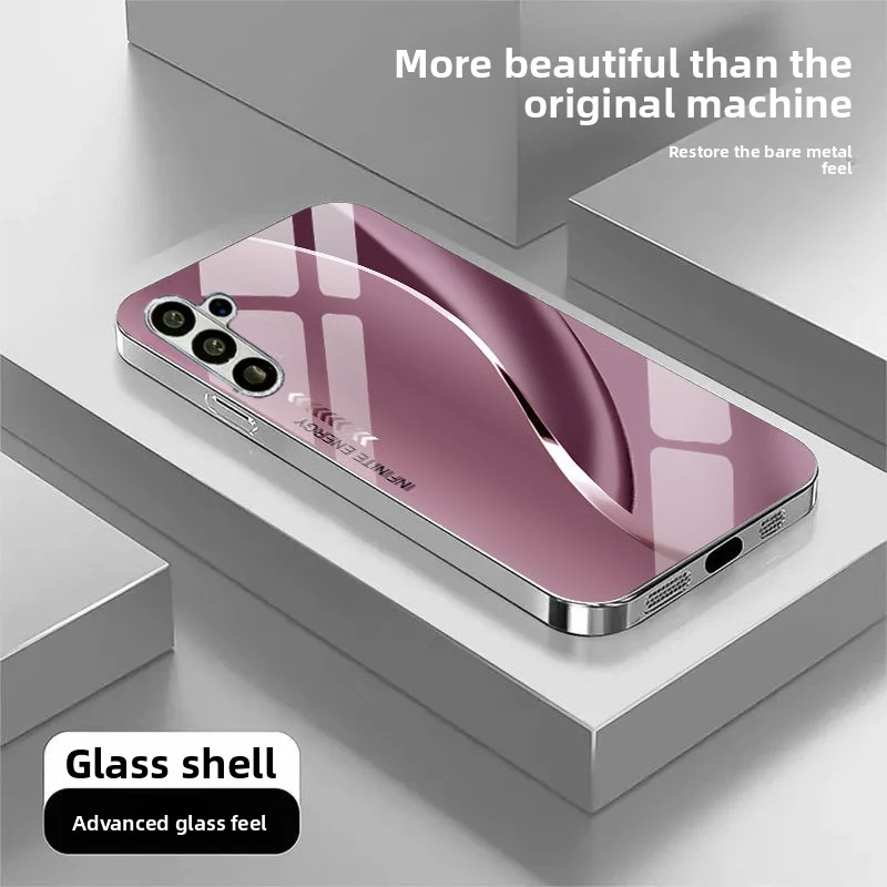 Phone Case High end business curve s26 ultra case s25 ultra Glass phone case for Samsung Galaxy S26 25 24 23 22 21 FE Ultra Plus