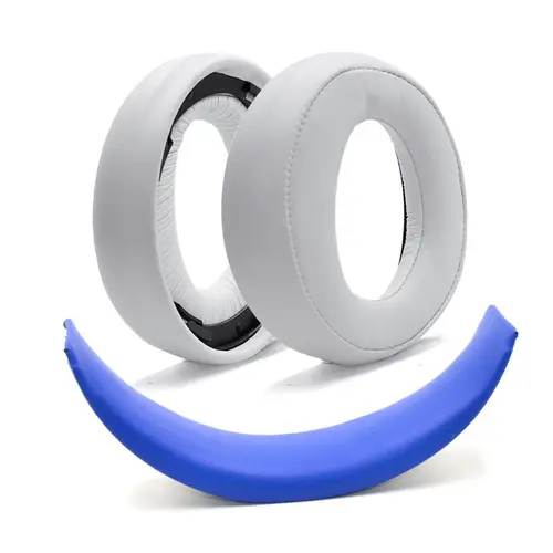 Almohadillas de repuesto NUNUVV para Sony Gold Wireless PS4 7,1 CECHYA-0083 auriculares almohadillas de cuero proteico más suaves,