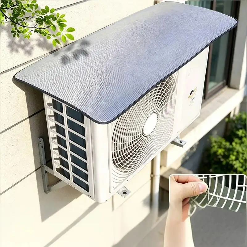 Outdoor Air Conditioning Cover Rainproof Sun-Resistant Aluminum Foil Dust Cover Protective Sleeve With Elastic Band Lifting Loop