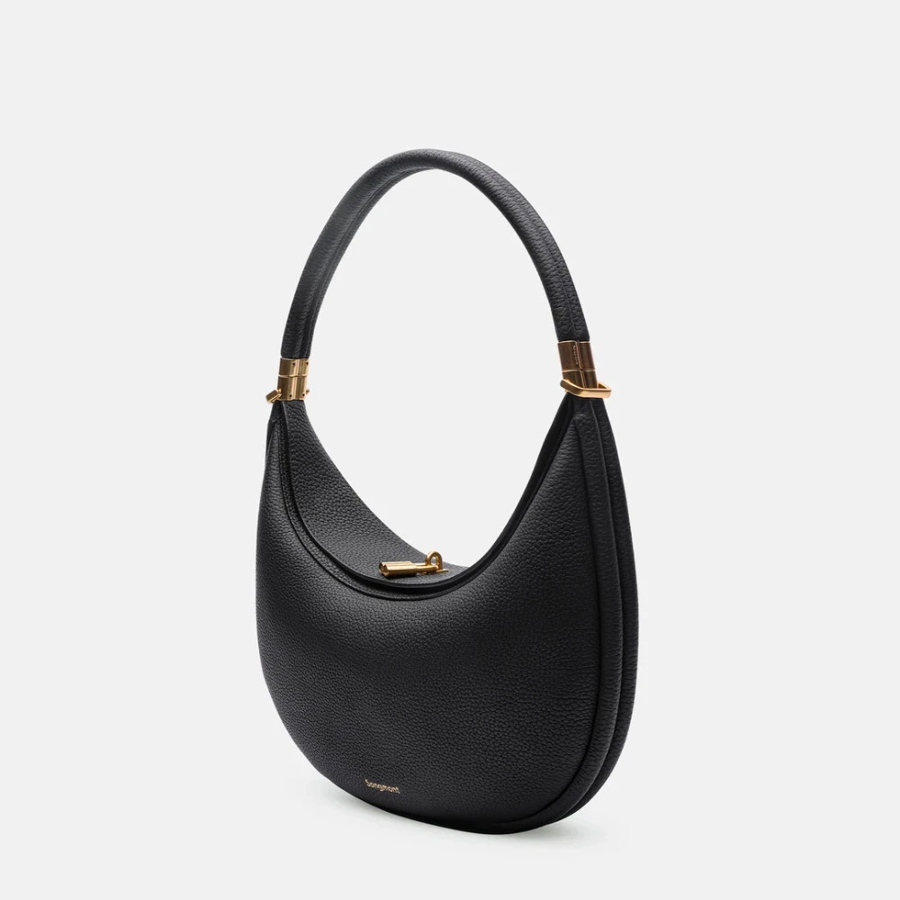 Bolsas de Ombro de Couro Genuíno para Mulheres, Bolsas Femininas, Alta Qualidade, Luxo, Elegante, Marca Designer, Meia Lua