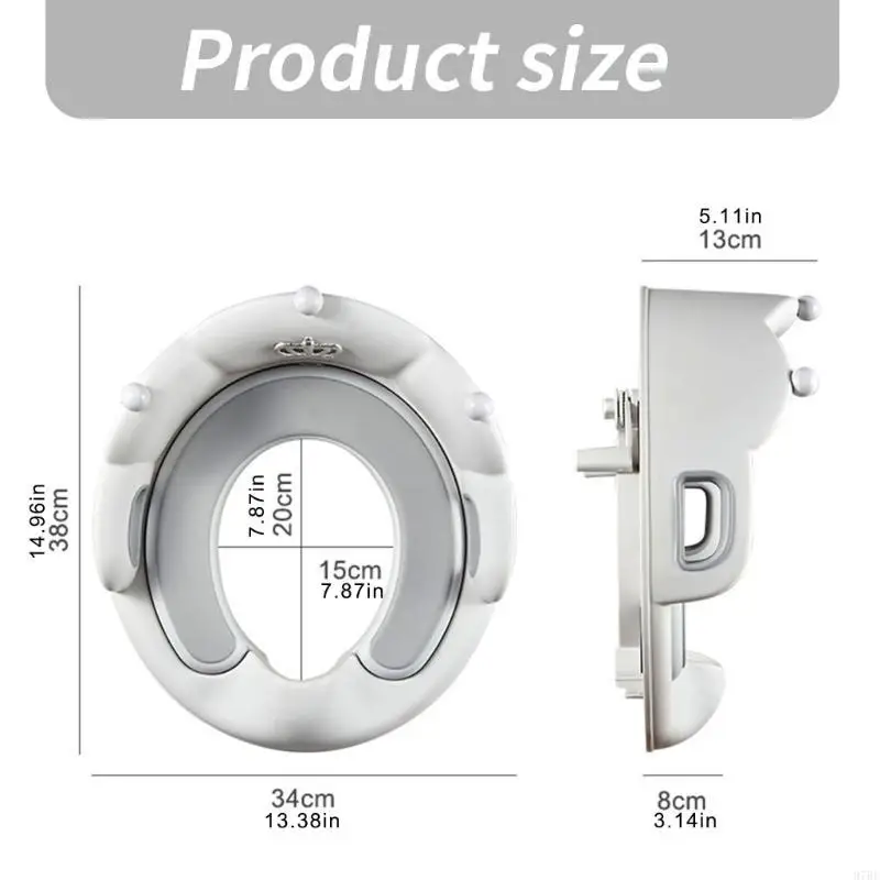 97BE تاج شكل مقاعد المرحاض الطفل قعادة التدريب مقاعد المرحاض مع مقابض وسادة مريحة مقاعد قعادة للأطفال بنين بنات #6