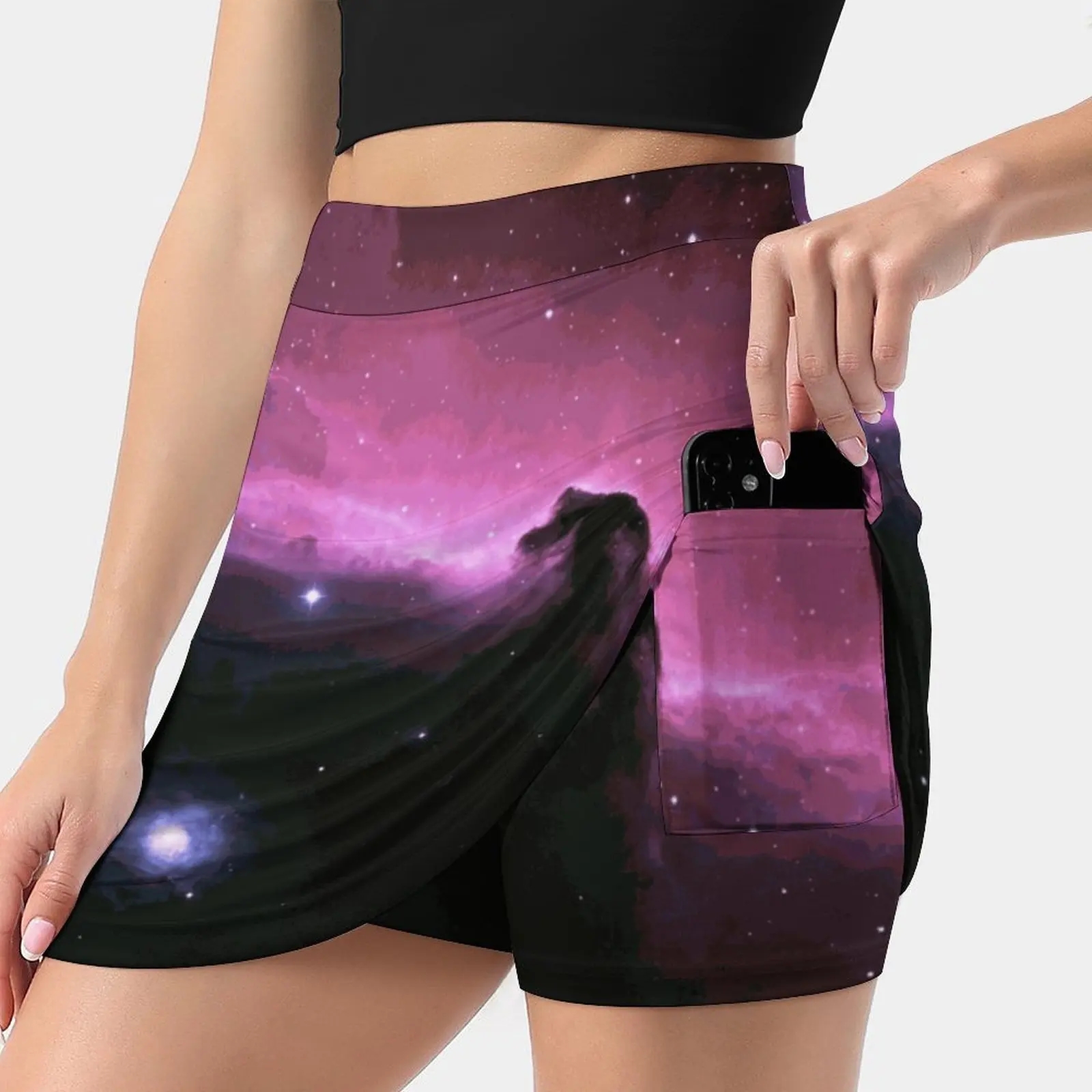 Horsehead Nebula Women'S Summer Fake Two Piece Skirts Casual Sports Beach Skirt Girl Skorts Space Nebula Astronomy Science