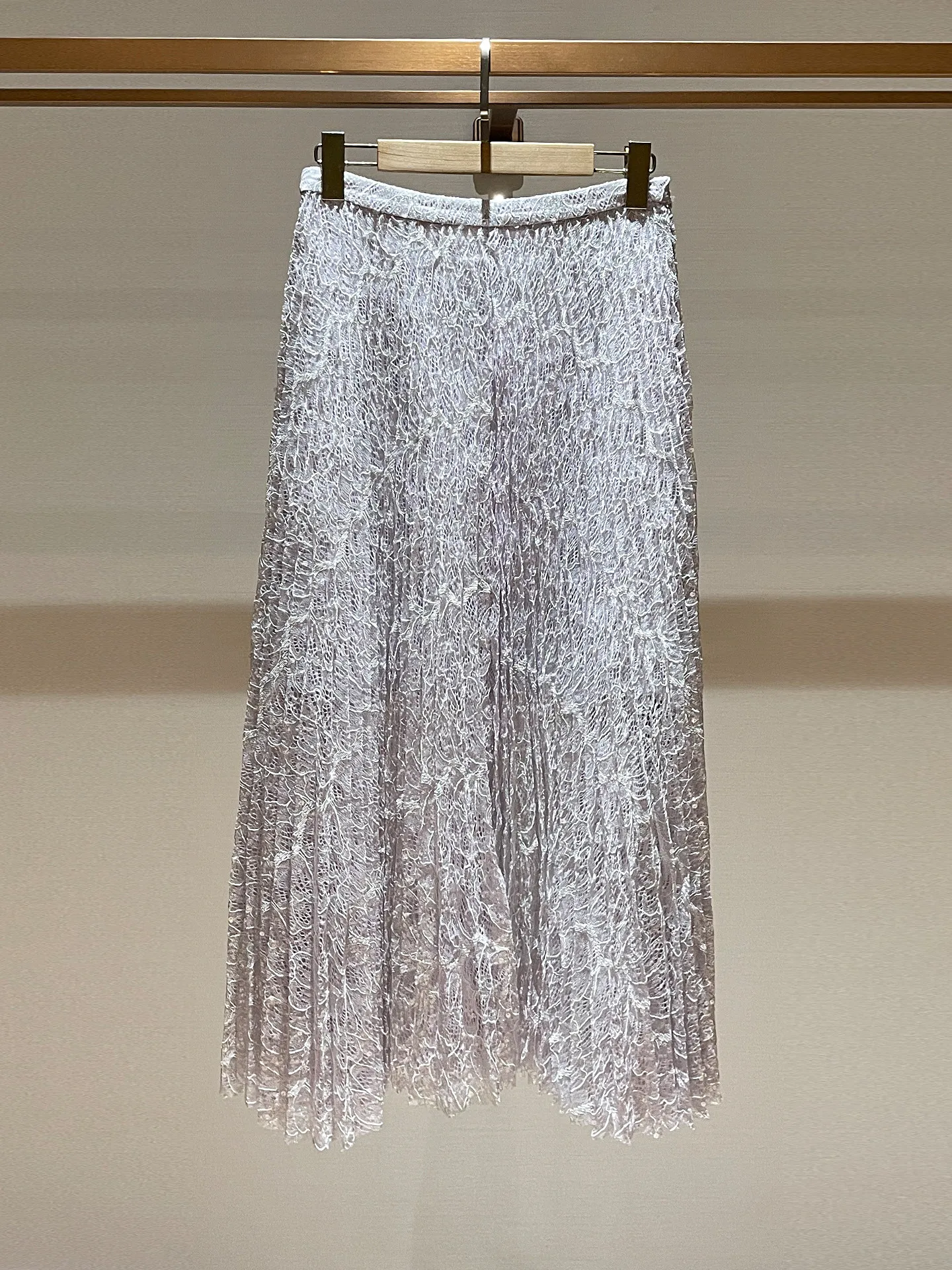 Lace splicing 26 new high-waisted and thin A-shaped pleated skirt