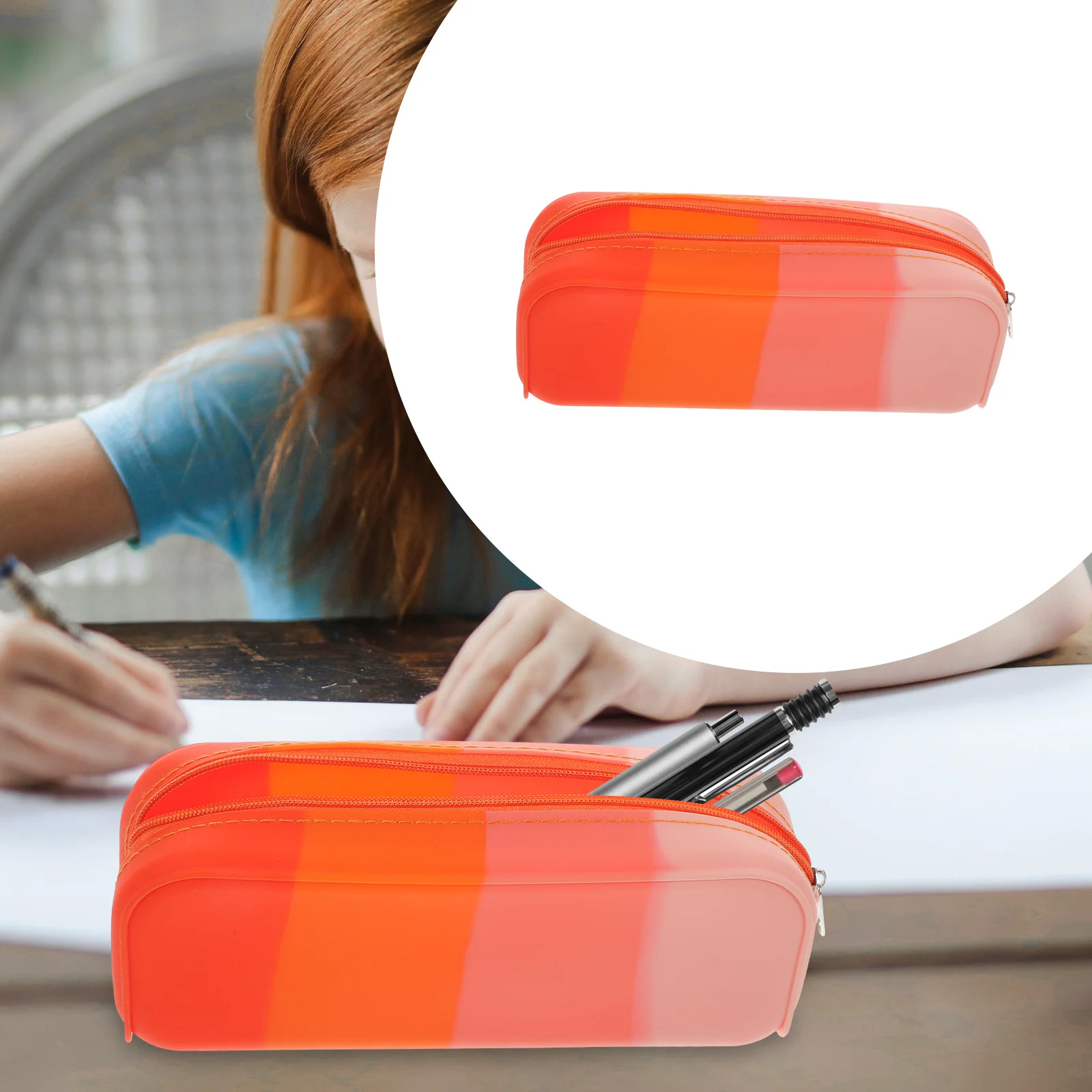 

Aesthetic Silicone Pencil Pouch Wear-Resistant Flexible Design Ideal Gift for Students Large Capacity Stationery Case for School