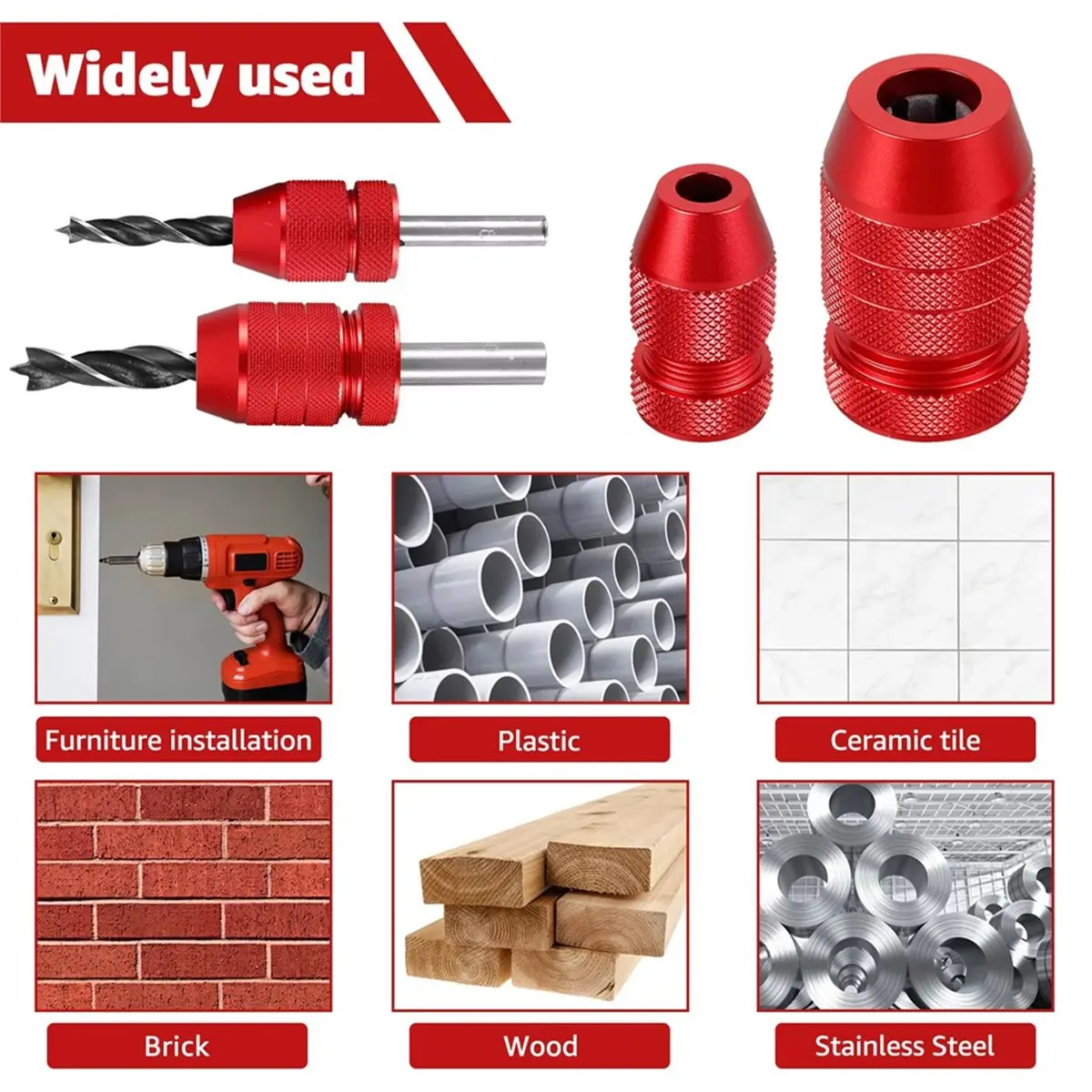 Drill Depth Stop for Drill Bits Adjustable Drill Stop Applicable Drill Size Range 5/64