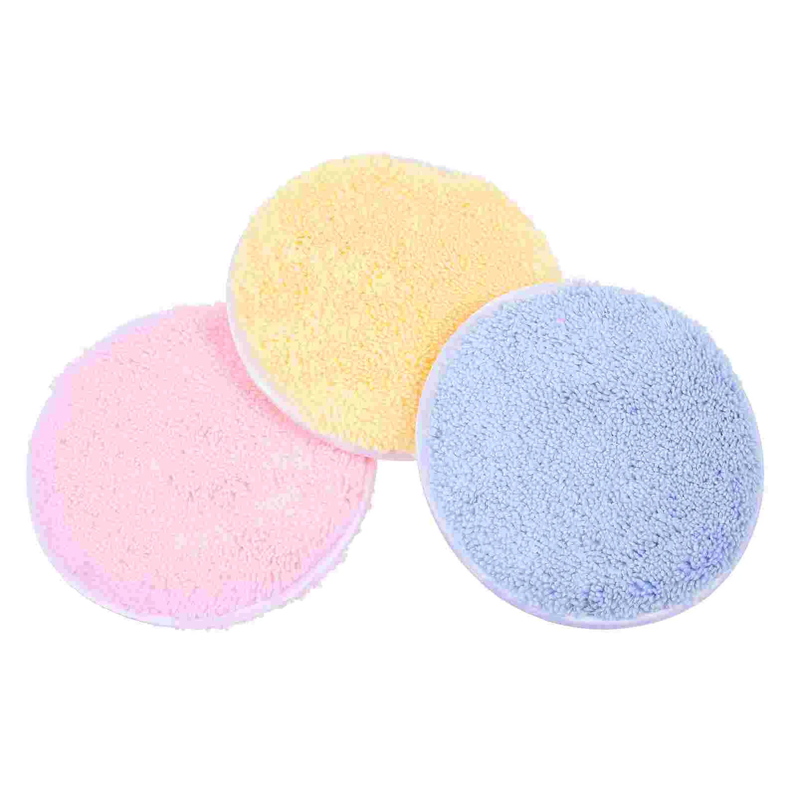 3 Pcs Makeup Powder Puff Round Cleansing Pads Convenient Cosmetics Puffs Face Washing Girl Tool Small Woman Accessory