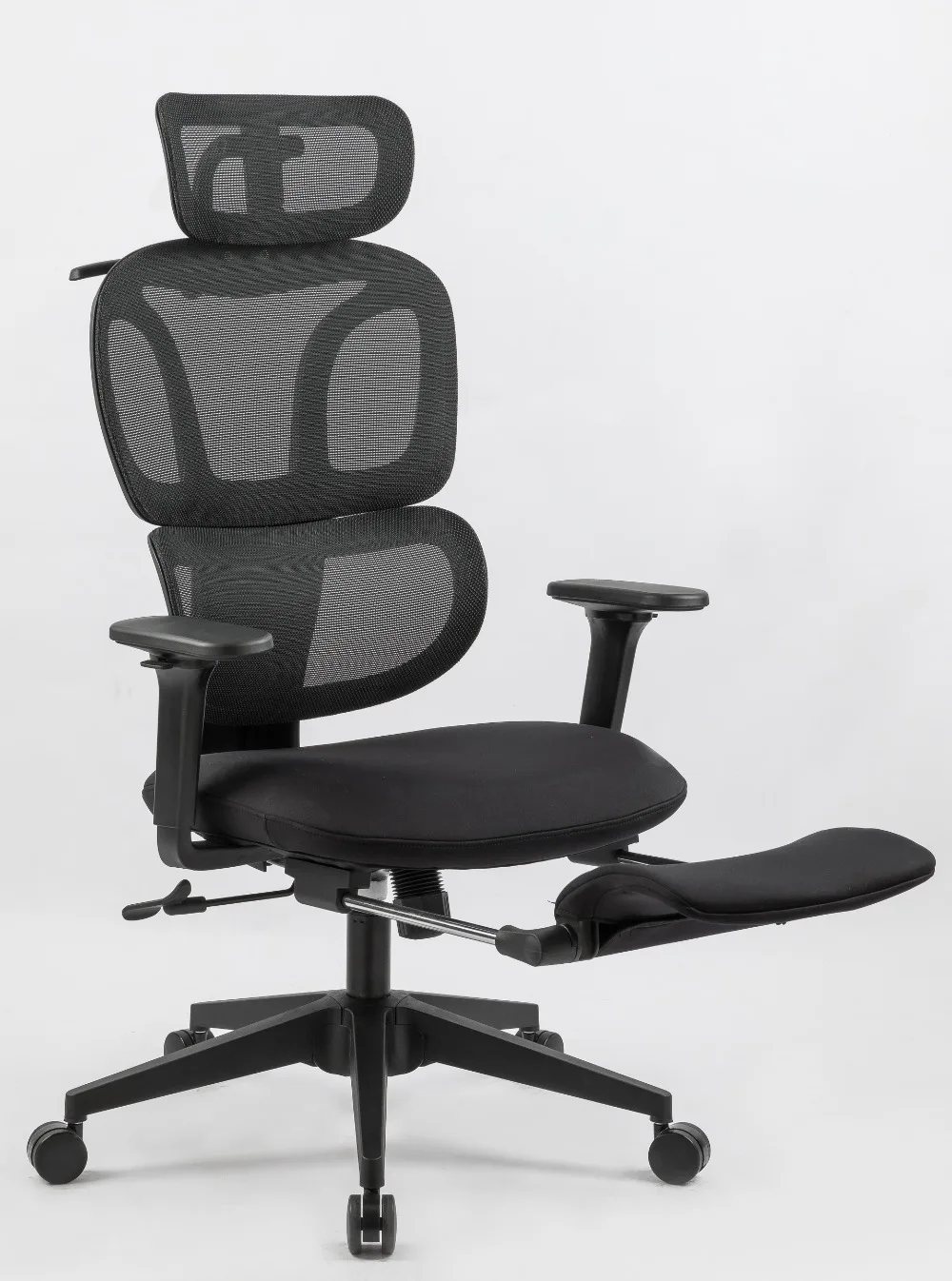 Ergonomic Office Chair with Foot Rest, High Back Computer Chair with Dynamic Lumbar Support, 2D Headrest, 4D Armrests, Mesh Desk