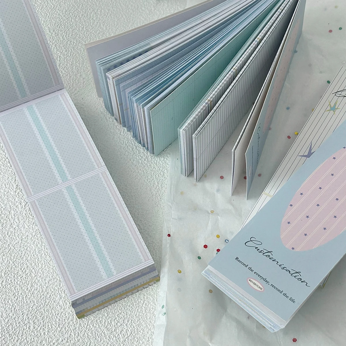 Cute Memo Pad Long Strip Tearable Paper Note Refill Pages Non Adhesive Craft Paper for Scrapbooking Journal Deco