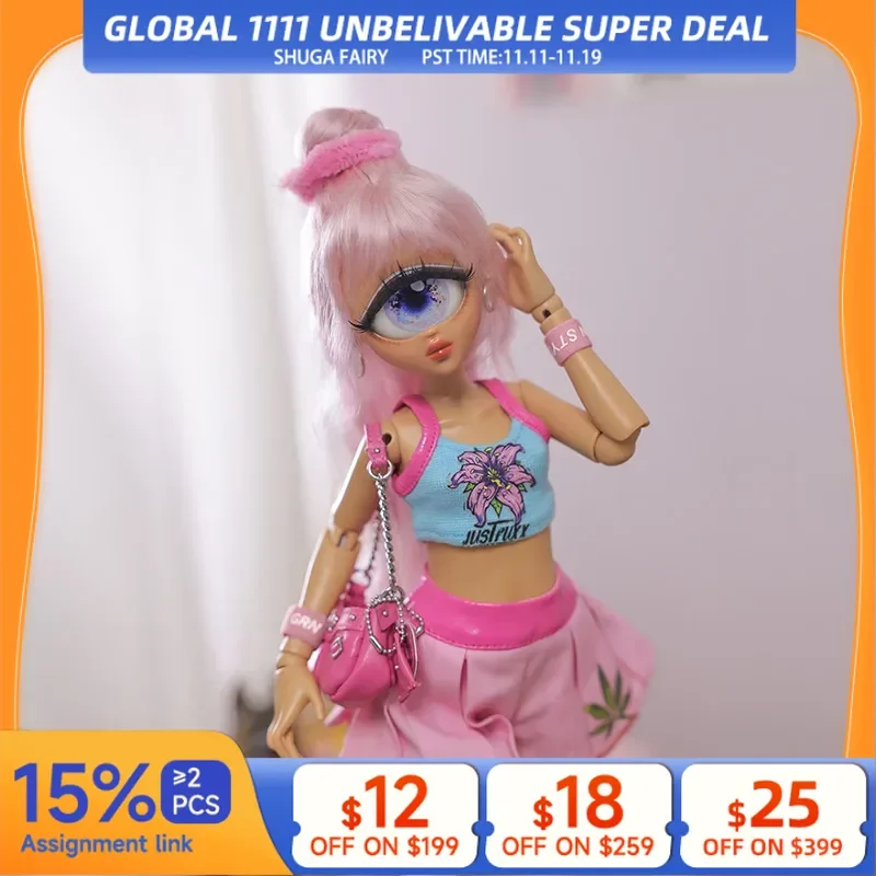 

Кукла BJD 1/4 Cyclops Girls Yuelu Body From The Colorful World Harajuku Спортивный стиль Граффити Смола Игрушки Подарочная шарнирная кукла