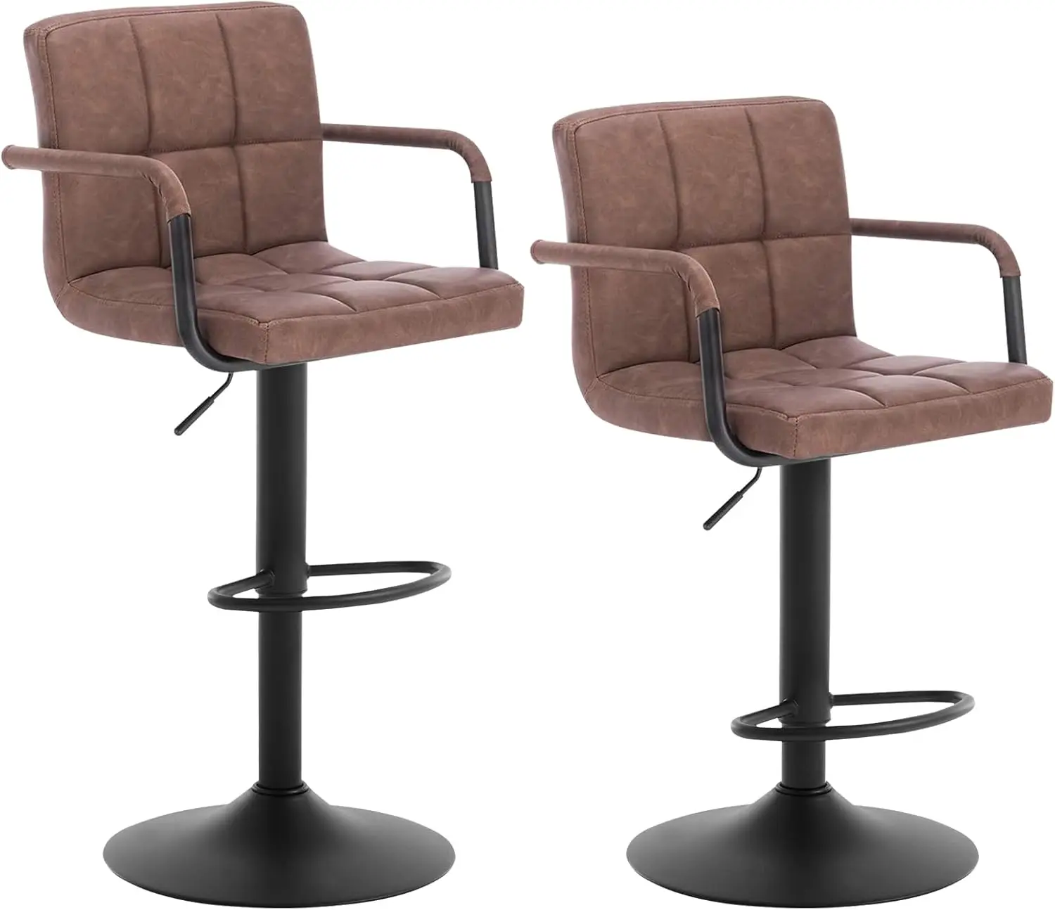 Barhocker BH113dbr-2 Set of 2 Barstuhl Tresenhocker Bistrohocker Designer Hocker mit Backrest,