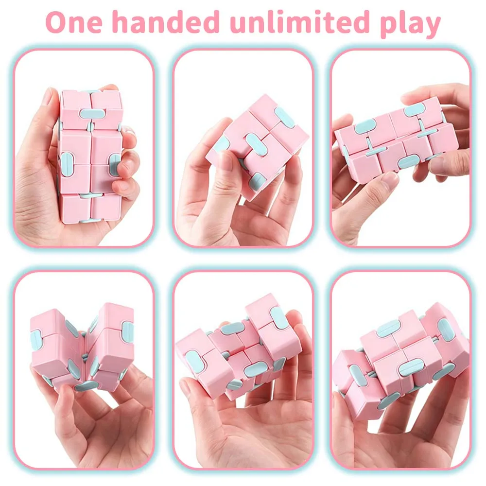 マジックインフィニティフリップパズルキューブ フィジェットトイ 2個入り 子供と大人向け |   感覚ストレス解消抗ストレス減圧キューブ