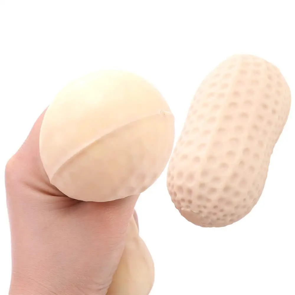 Simulated Peanut Pinch Squeeze Toys Plush Ball TPR Slow Rebound Squeeze Toys Interesting Colorful Peanut Pinching Toy Kid Gift