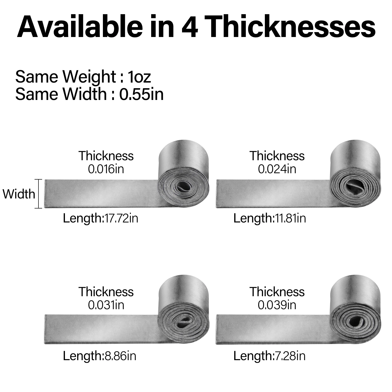10 Stück weiche Angelbleistreifen 30 g Bleirollengewicht Sinker Clip Bastelgewicht Kiefernholz Derby 0,4 mm 0,6 mm 0,8 mm 1 mm – Detail 2