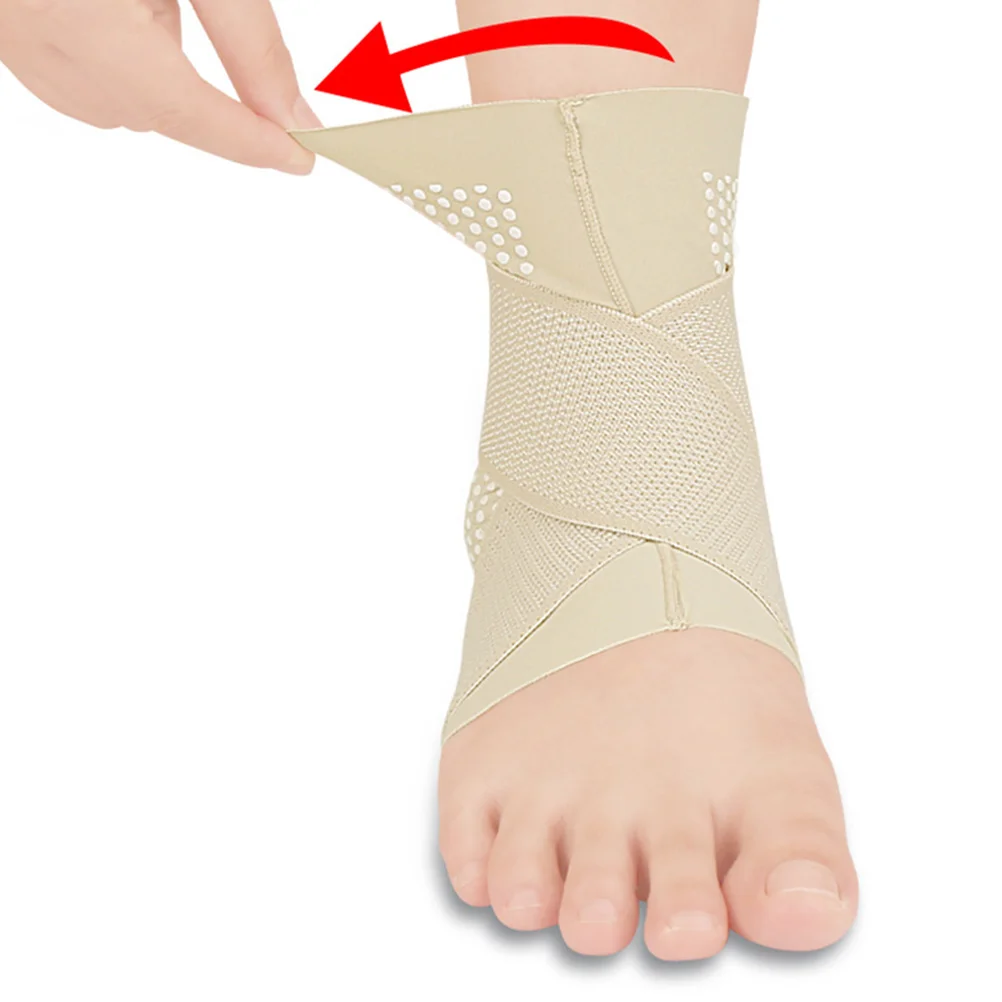 

Ankle Brace Support Thin Section Sport Protector Braces for Men Women M Size Skin Color Adjustable Ankle Wrap