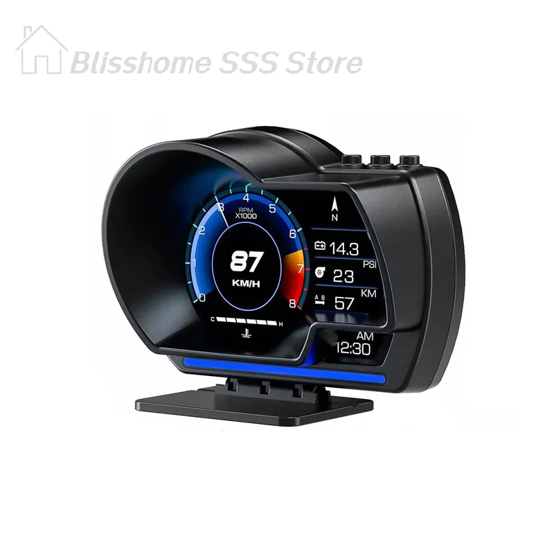 【S】Universal OBD2&GPS Double Systems Meter Speedometer Head Up Display Muti-function Gauge Water Temp Turbo Car Accessories