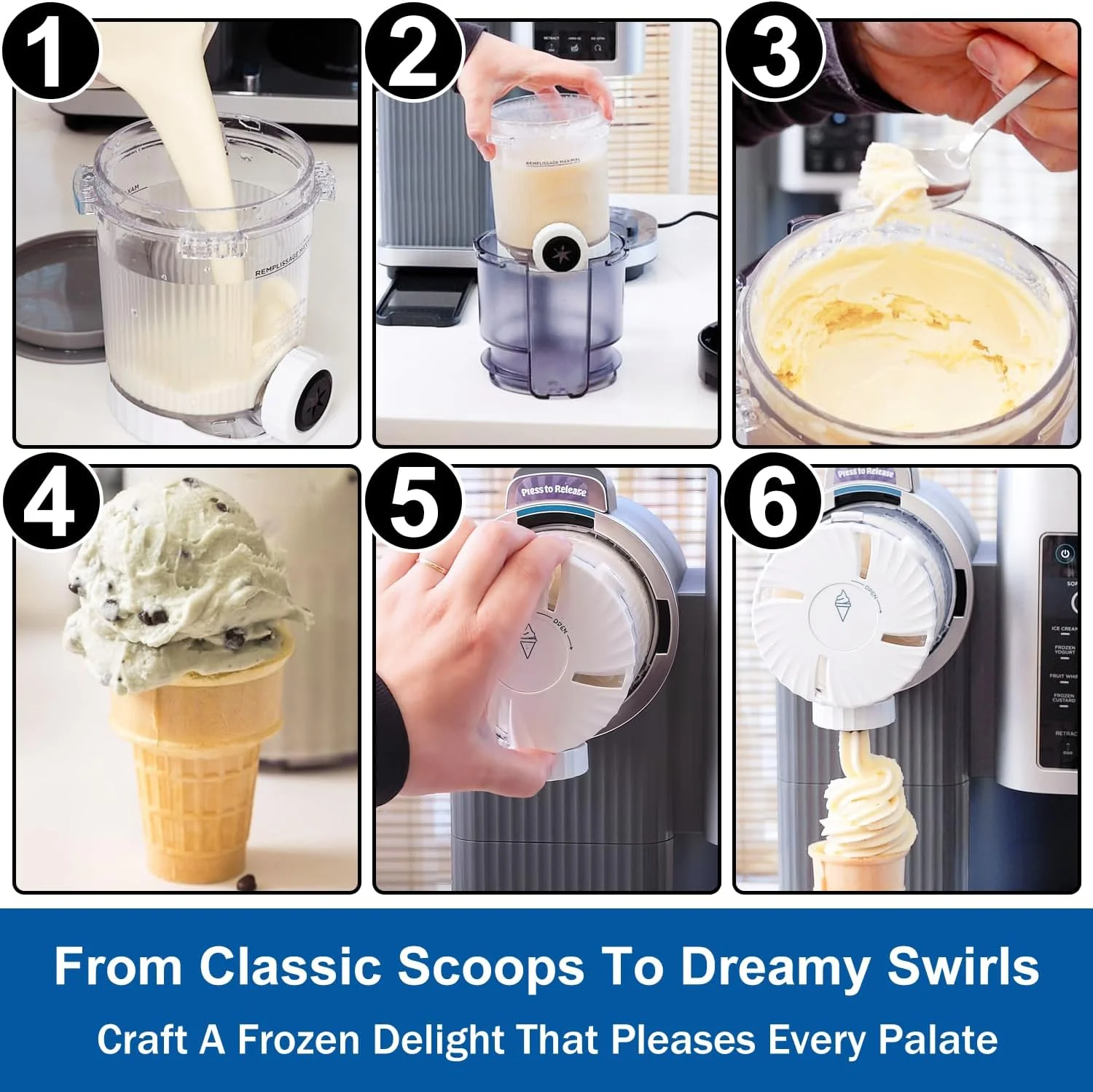 Ersatzbehälter für Ninja Swirl von Creami Pints und Deckel, Creami Swirl Pint Behälter kompatibel mit NC700 NC701 – Detail 7