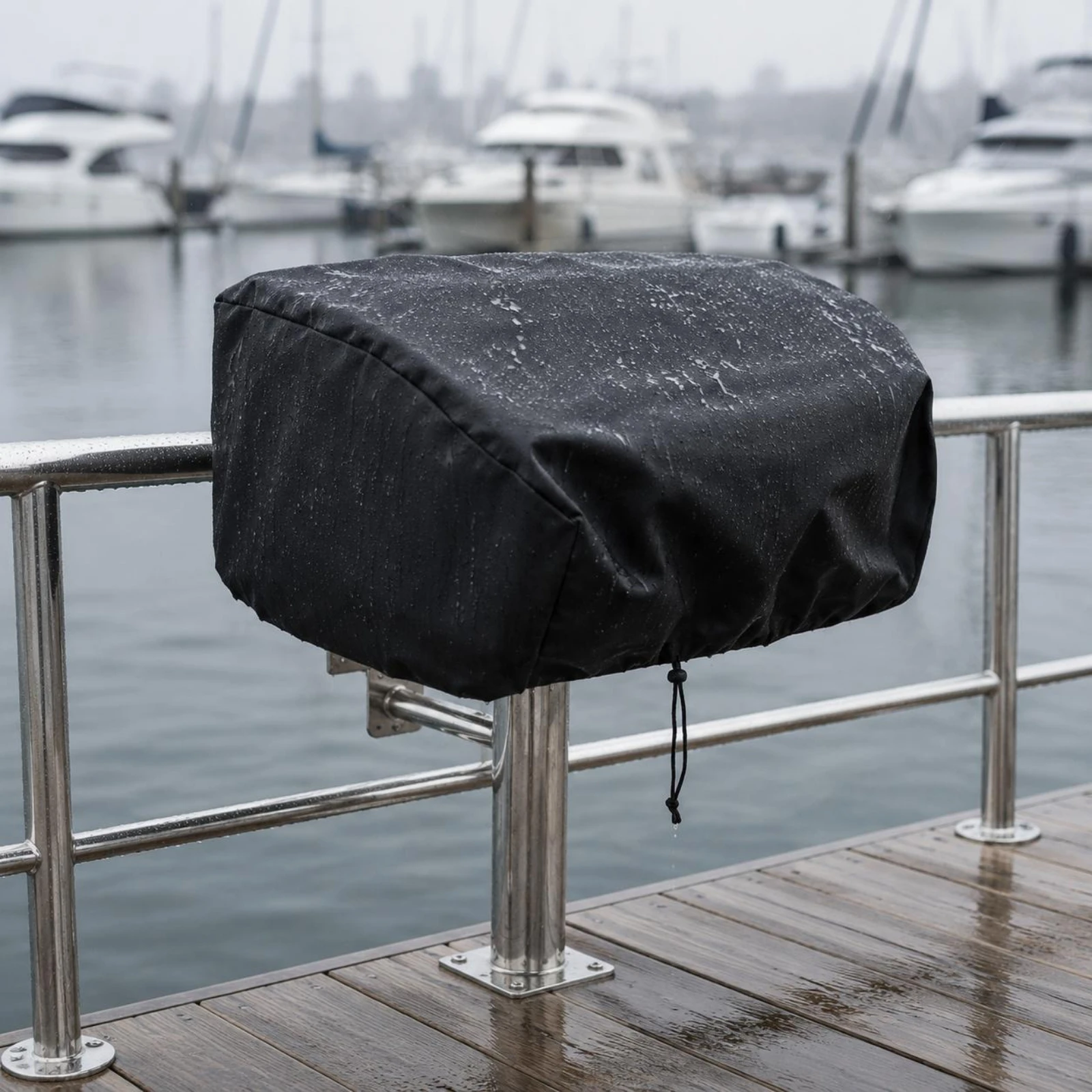 Marine Grill Cover Waterproof Boat Grill Cover 210D Oxford Material Dust-Proof for Outdoor