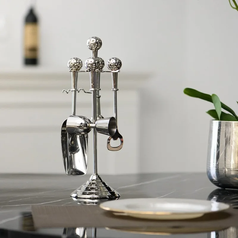 Cow Bone Wine Set Opener with Mother of Pearl Inlay for Bar Restaurant Home Bar Decor