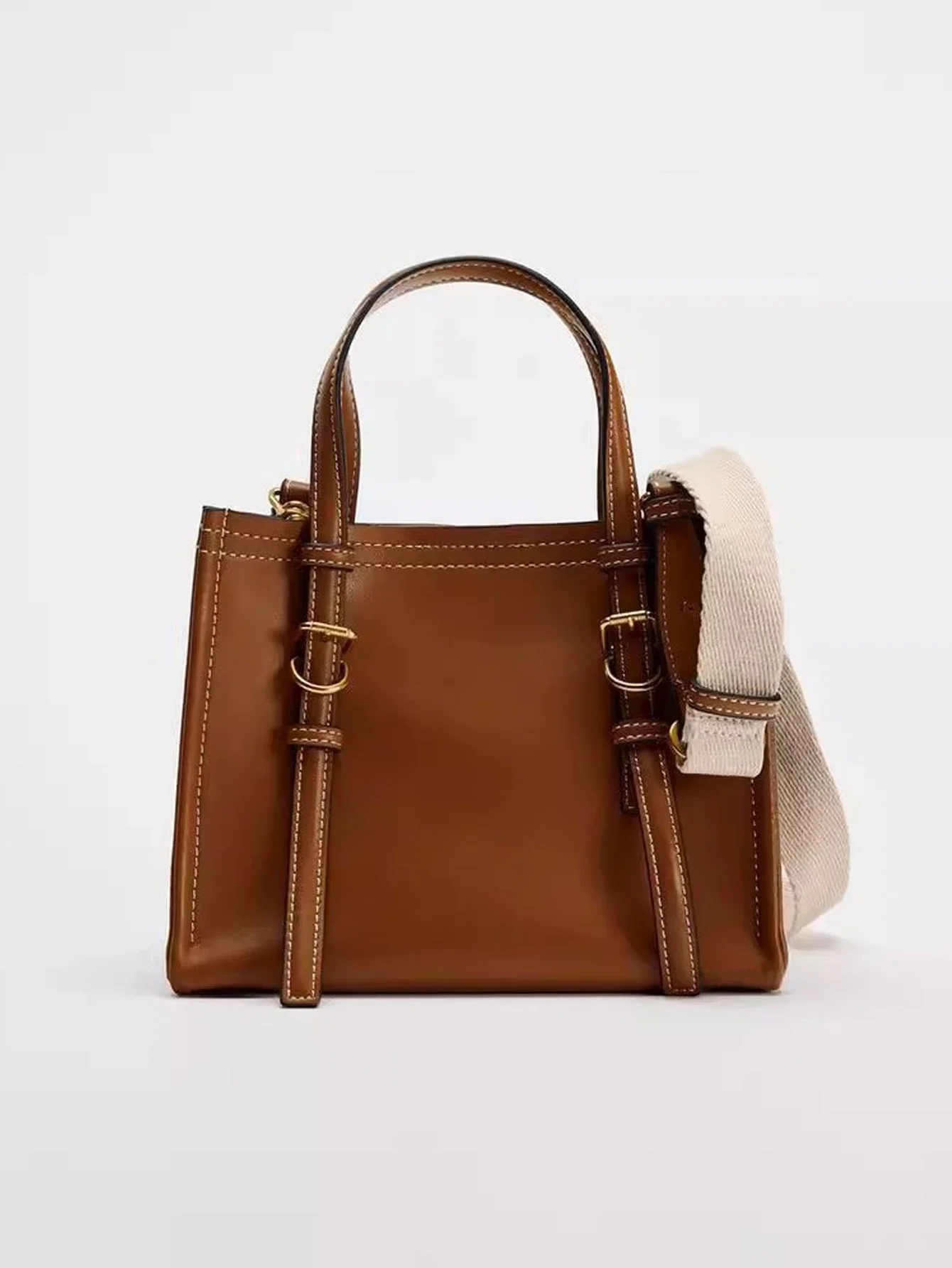 

2025 Classic Commuter Tote Bag Brown Yellow Handbag Autumn New Product Versatile Single Shoulder Crossbody Bag for Women Gift