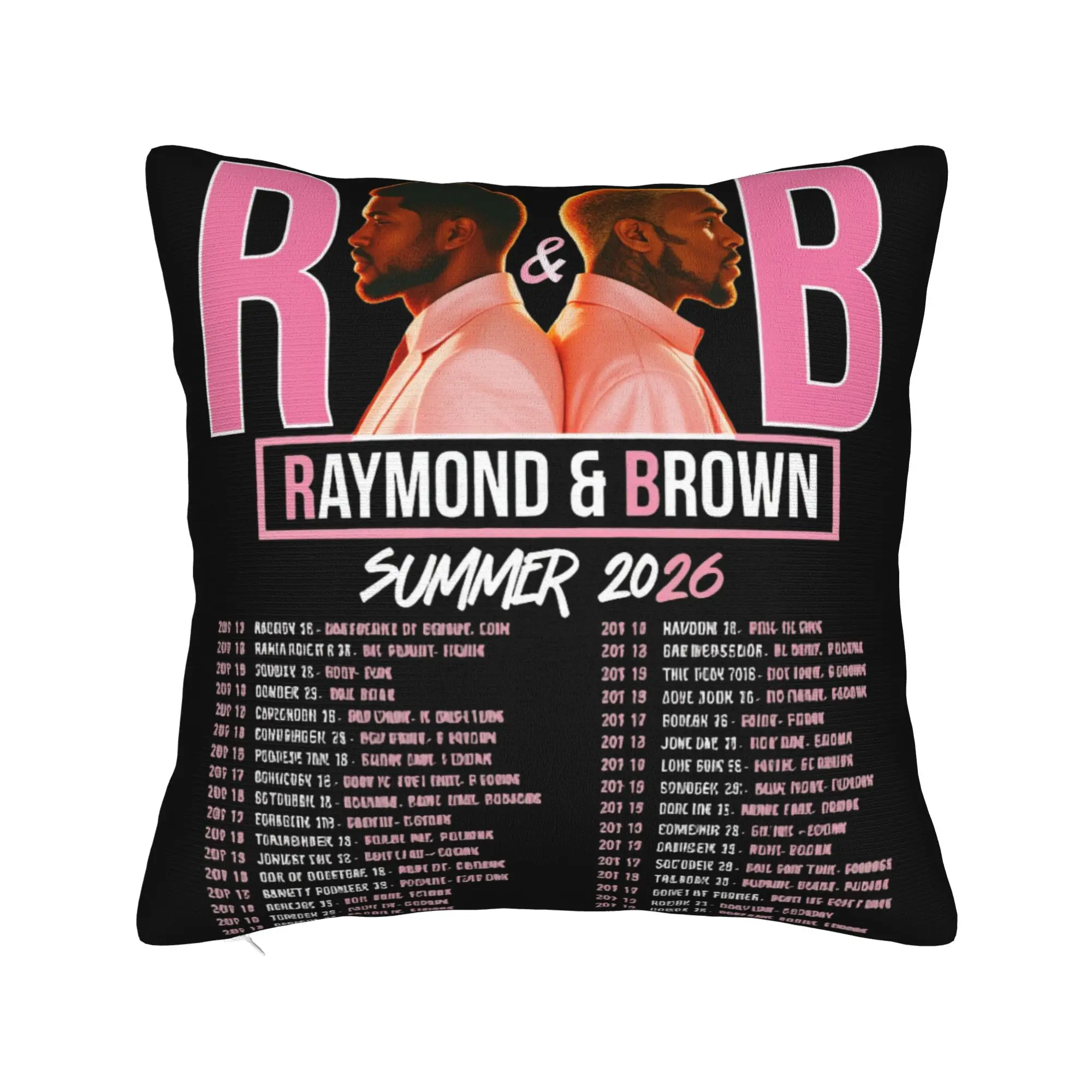 Chris Brown And Usher The Rb Tour Pillow Case  Raymond And Brown Custom Pillow Cover For Living Room Chair Kawaii Pillowcases