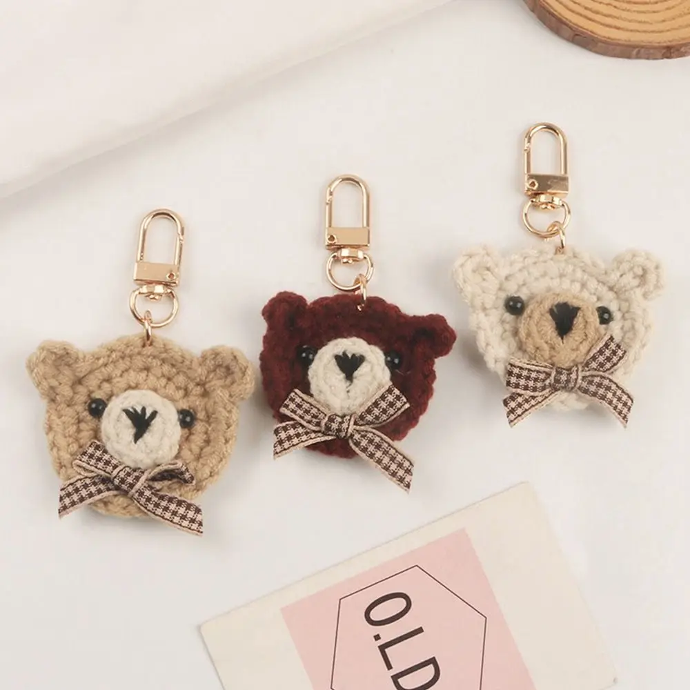 

Car Accessory Girl Gift Bow Tie Knitting Wool Key Ring Girls Key Chain Bag Pendant Schoolbag Pendant Korean Style Key Chain