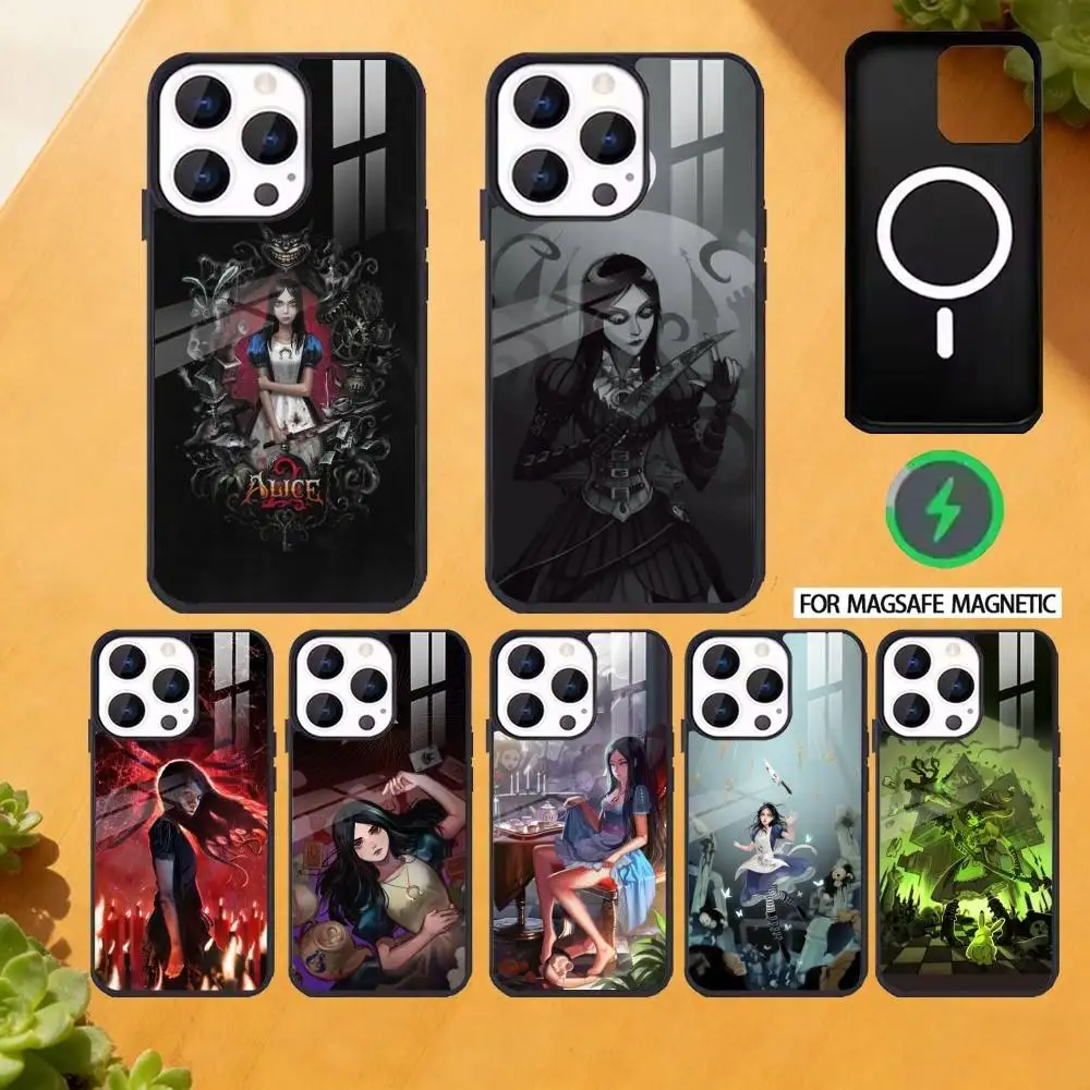 

Game A-Alice Madness Phone Case For iPhone 17,16,15,14,13,12,Plus,Pro,Max For Magsafe Magnetic Wireless Charge