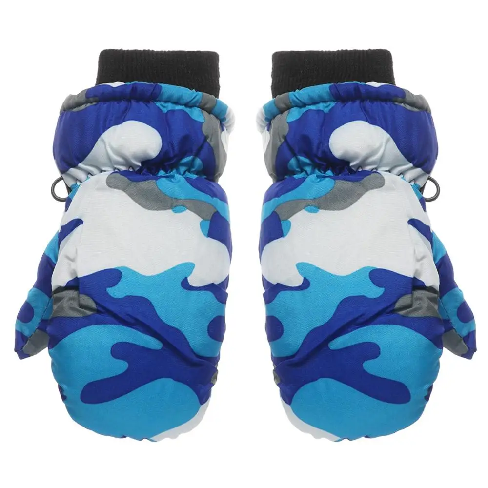 

Новые модные ветрозащитные пушистые теплые варежки, зимние детские перчатки, лыжные варежки, утолщенные