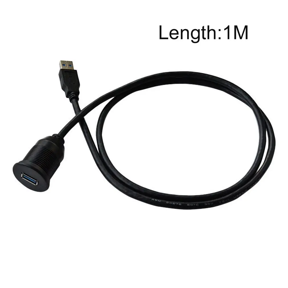 Adaptador de base USB para salpicadero de coche, Cable de extensión de 3,0 puertos macho a hembra para motocicleta y barco