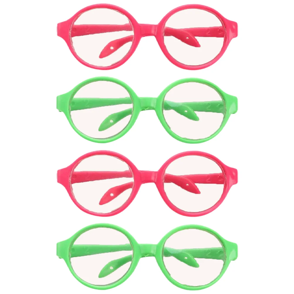 

4pcs 18 Inch Glasses Accessories Plastic Cosplay Sunglasses Props Stylish Decor Eyewear Toys for Play House