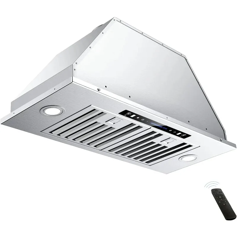 

30" Plug-in Range Hood 900 CFM, Ducted/Ductless Convertible Duct, Stainless Steel Kitchen Vent Hood, 4-Speed Gesture Sensing