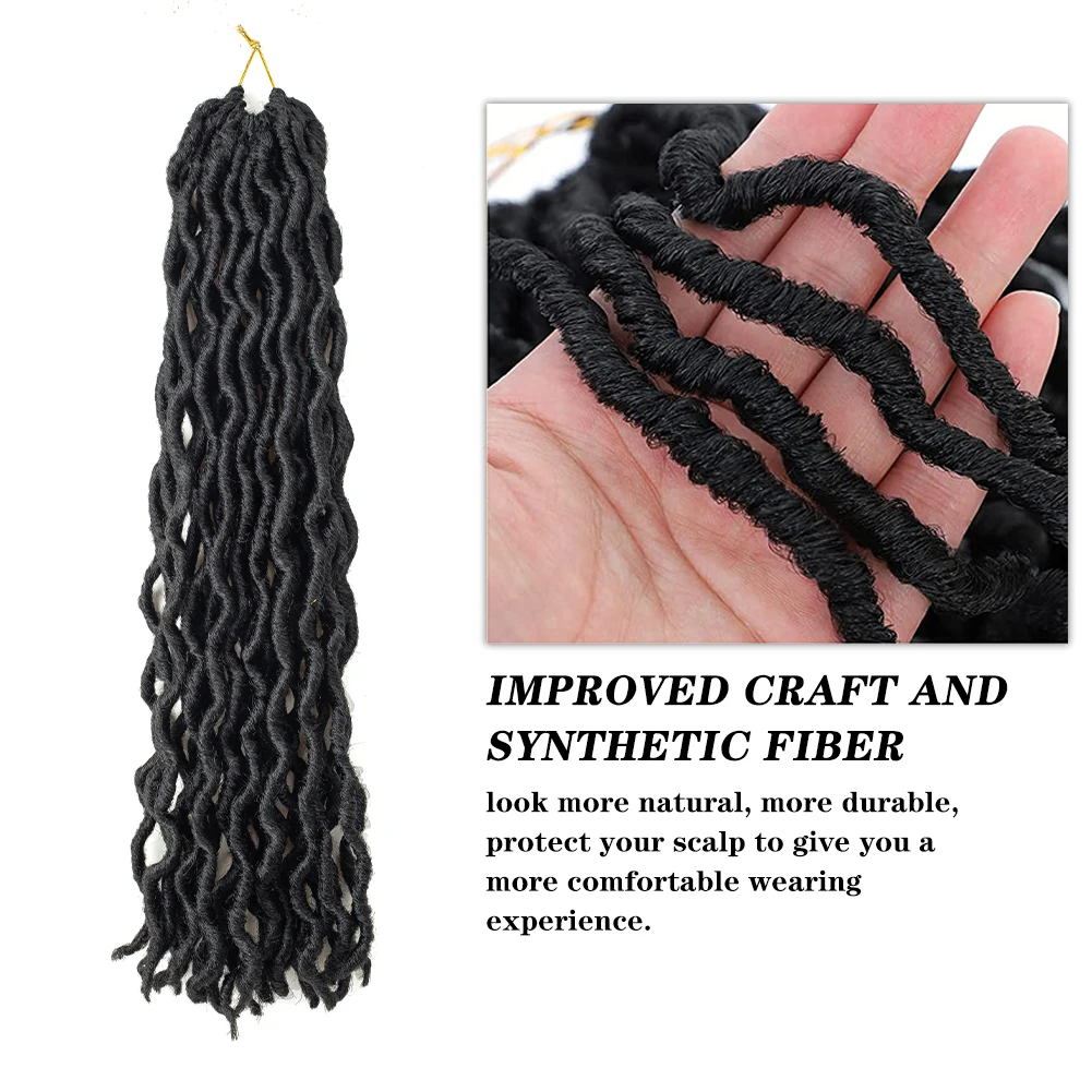 Wavy Crochet Synthetic Braids Dreadlocks Faux locs Crochet Hair Soft Gypsy Locs Curly Wavy Twist Braiding Hair Extensions